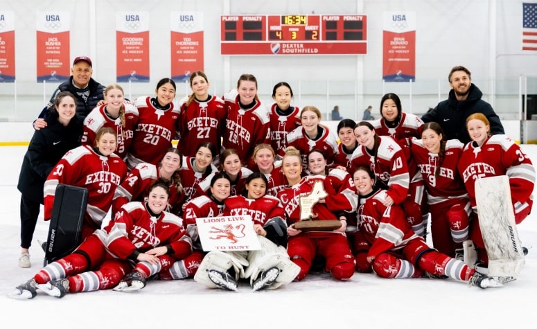 Phillips Exeter celebrates winning the Large School title. (Jen Clawson Photo)