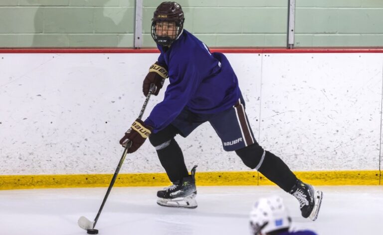 Alex Guo had 10 points in 31 games as a sophomore on Belmont Hill's blue line. (Brian Kelly/NEHJ)