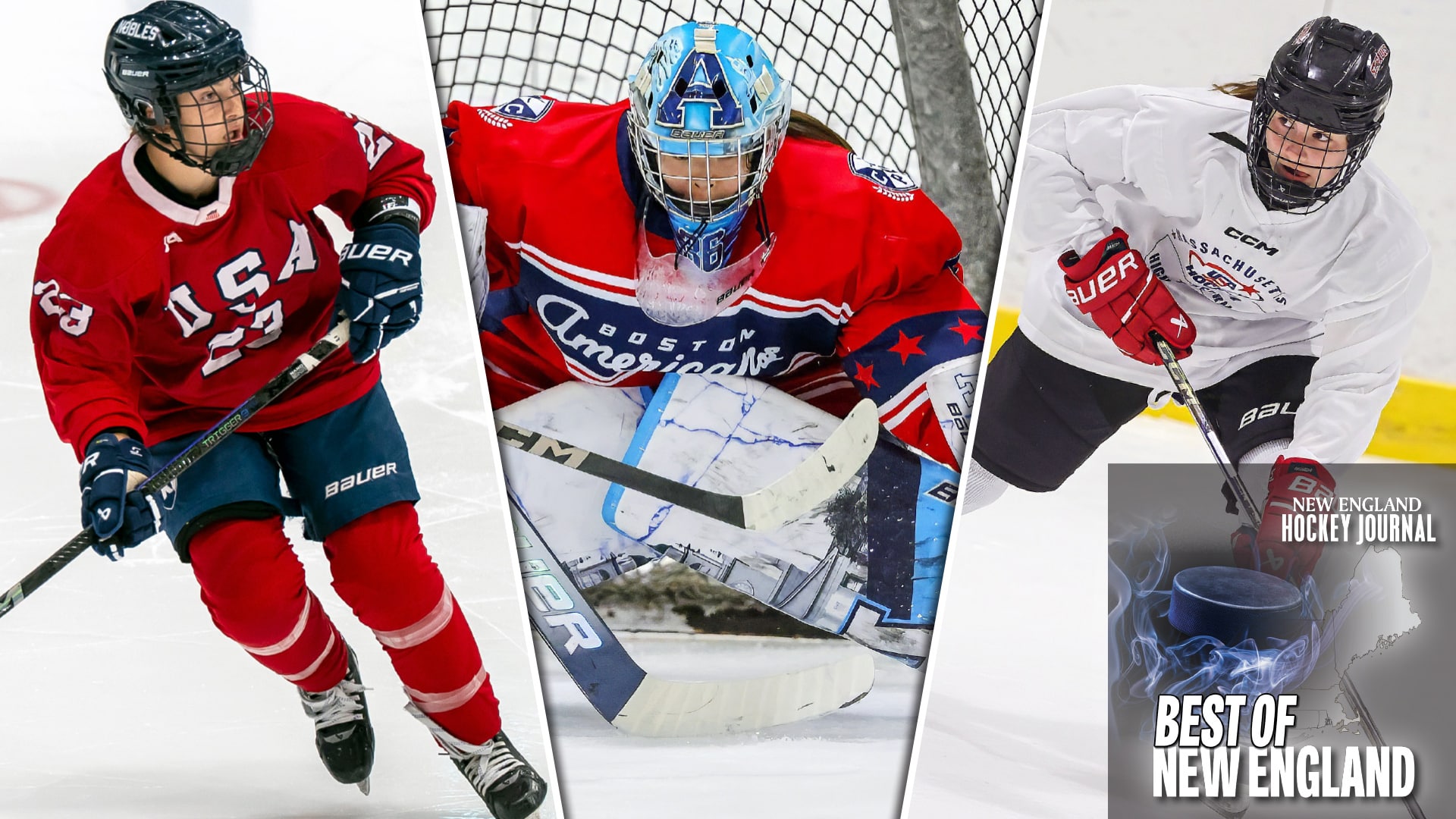 From left to right: Francie Ames, Marie Lee and Kelsey MacPherson. (Patrick Donnelly/NEHJ; Brian Kelly/NEHJ; Brian Kelly)