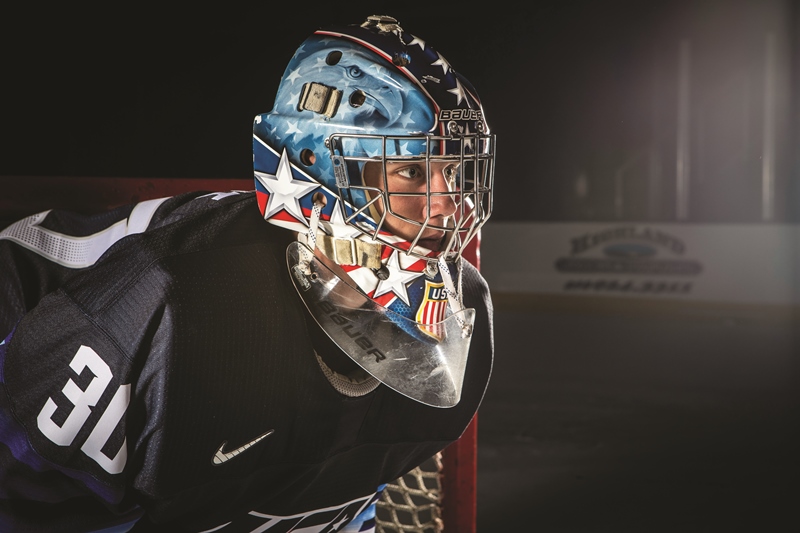 Spencer Knight has a new mask with a meaning that's bigger than hockey. ❤️  #sticksoutforteddy (🎥 @slknight35)