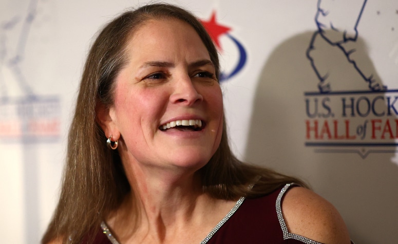 Katie King Crowley, the BC women's coach, was inducted into the U.S. Hockey Hall of Fame. (Maddie Meyer/Getty Images)